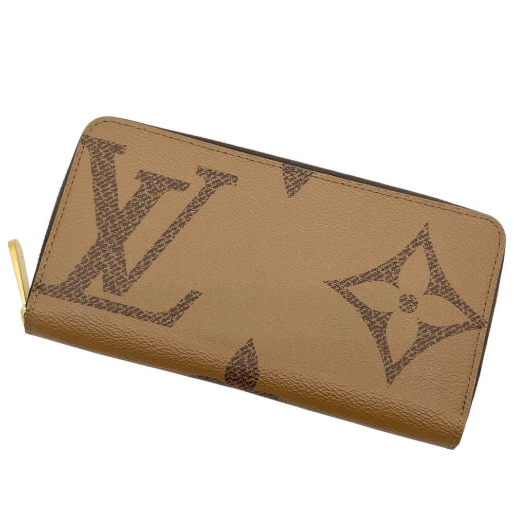 Louis Vuitton Zippy Wallet Monogram Giant Long Canvas Leather Brown